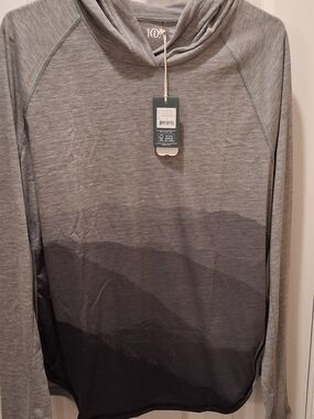 tentree Women's Gray Ombre Hooded Long-Sleeve Shirt